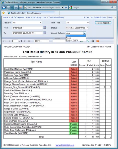 result history